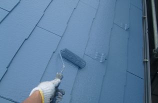 屋根：上塗り